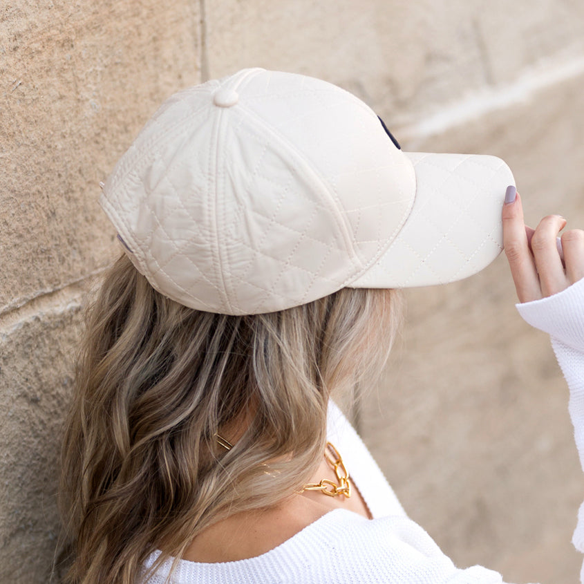 Aili’s Corner Quilted Puffer Baseball Cap Adjustable Fit