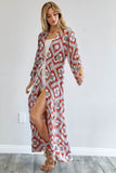 Davi & Dani Printed Long Sleeve Loose Kimono - Rosa Apparel