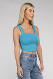 Zenana Cotton Square Neck Cropped Cami Top - Rosa Apparel