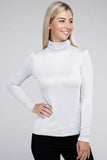 Zenana Ribbed Turtle Neck Long Sleeve Top - Rosa Apparel