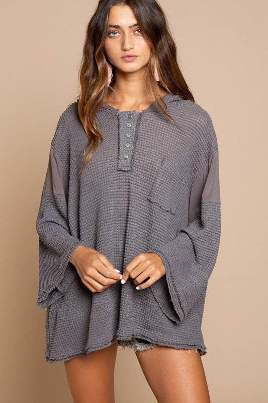 POL Bell Sleeve Oversized Fit Sweater Top - Rosa Apparel