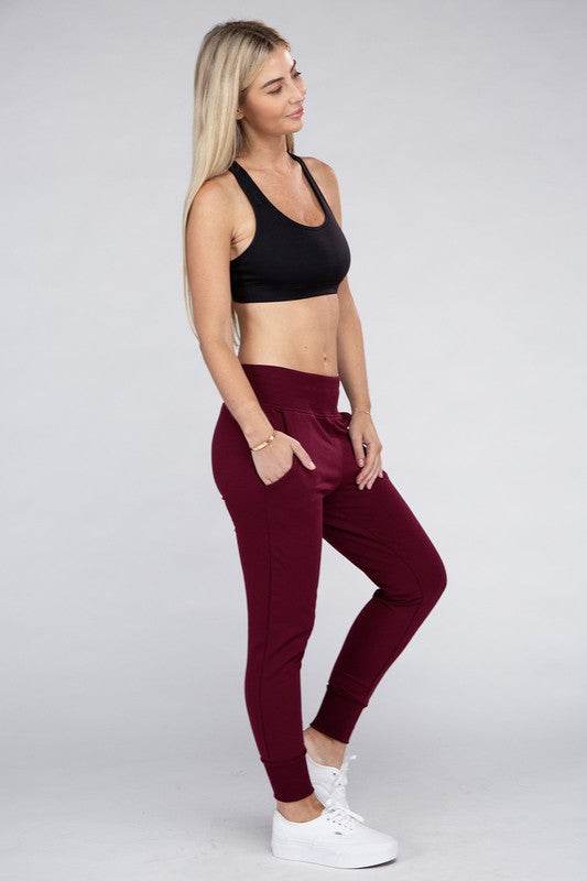 Ambiance Comfy Stretch Lounge Elastic Waist Sweat Pants - Rosa Apparel