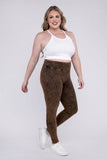Zenana Plus Mineral Washed Wide Waistband Yoga Leggings - Rosa Apparel