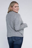 Ambiance Plus Drop Shoulder Long Sleeve Mock Neckline Sweater - Rosa Apparel