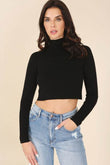 Lilou Mock Neck Lace-Up Open Back Long Sleeves Top - Rosa Apparel