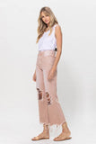 VERVET 90's Vintage Crop Flare Denim Jeans - Rosa Apparel