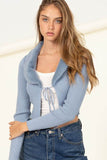 HYFVE Miss Mesmerize Fur Trim Tie Front Ribbed Cardigan - Rosa Apparel