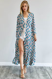 Davi & Dani Printed Long Sleeve Loose Kimono - Rosa Apparel
