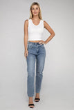 Zenana Casual Ribbed Scoop Neck Cropped Sleeveless Top - Rosa Apparel