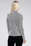 Zenana Ribbed Turtle Neck Long Sleeve Top - Rosa Apparel