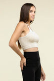Zenana Washed Ribbed Seamless Cropped Cami Top - Rosa Apparel