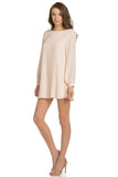 O2 Denim Cut Out V Back Long Sleeve Shift Mini Dress - Rosa Apparel