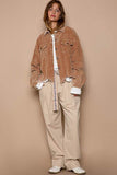 POL Oversized Ribbed Front Pocket Long Sleeves Shacket - Rosa Apparel