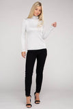 Zenana Ribbed Turtle Neck Long Sleeve Top - Rosa Apparel