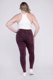Zenana Plus Mineral Washed Wide Waistband Yoga Leggings - Rosa Apparel