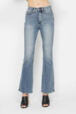 Judy Blue Full Size Tummy Control Back Embroidered Pocketed Bootcut Jeans Plus Size - Rosa Apparel