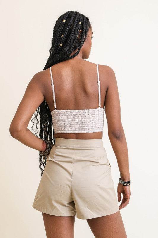 Gingham Smocked Bralette - Rosa Apparel