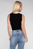 Zenana Casual Ribbed Scoop Neck Cropped Sleeveless Top - Rosa Apparel