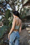 Gingham Smocked Bralette - Rosa Apparel