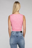 Zenana Casual Ribbed Scoop Neck Cropped Sleeveless Top - Rosa Apparel
