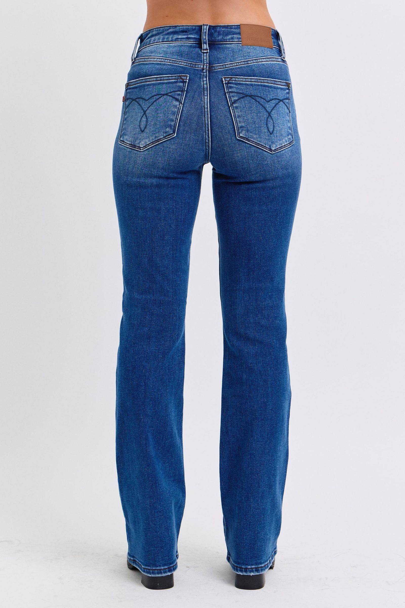 Judy Blue Full Size Run Mid-Rise Bootcut Jeans with Thermal Lining - Rosa Apparel