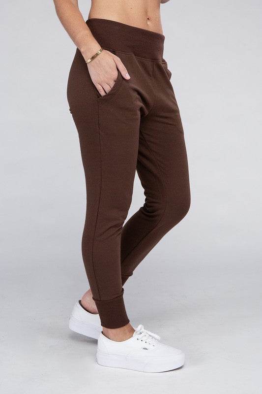 Ambiance Comfy Stretch Lounge Elastic Waist Sweat Pants - Rosa Apparel