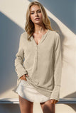 Double Take Full Size Notched Thumbhole Long Sleeve T-Shirt - Rosa Apparel