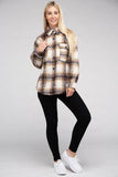 Ambiance Cozy Plaid Flannel Regular Fit Collar Shacket - Rosa Apparel