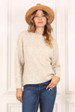 Lilou Oversize Cable Long Sleeves Boatneck Stretch Sweater - Rosa Apparel