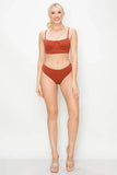 And The Why Ribbed Underwire Plunge Bikini Swimsuits - Rosa Apparel
