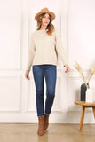 Lilou Oversize Cable Long Sleeves Boatneck Stretch Sweater - Rosa Apparel