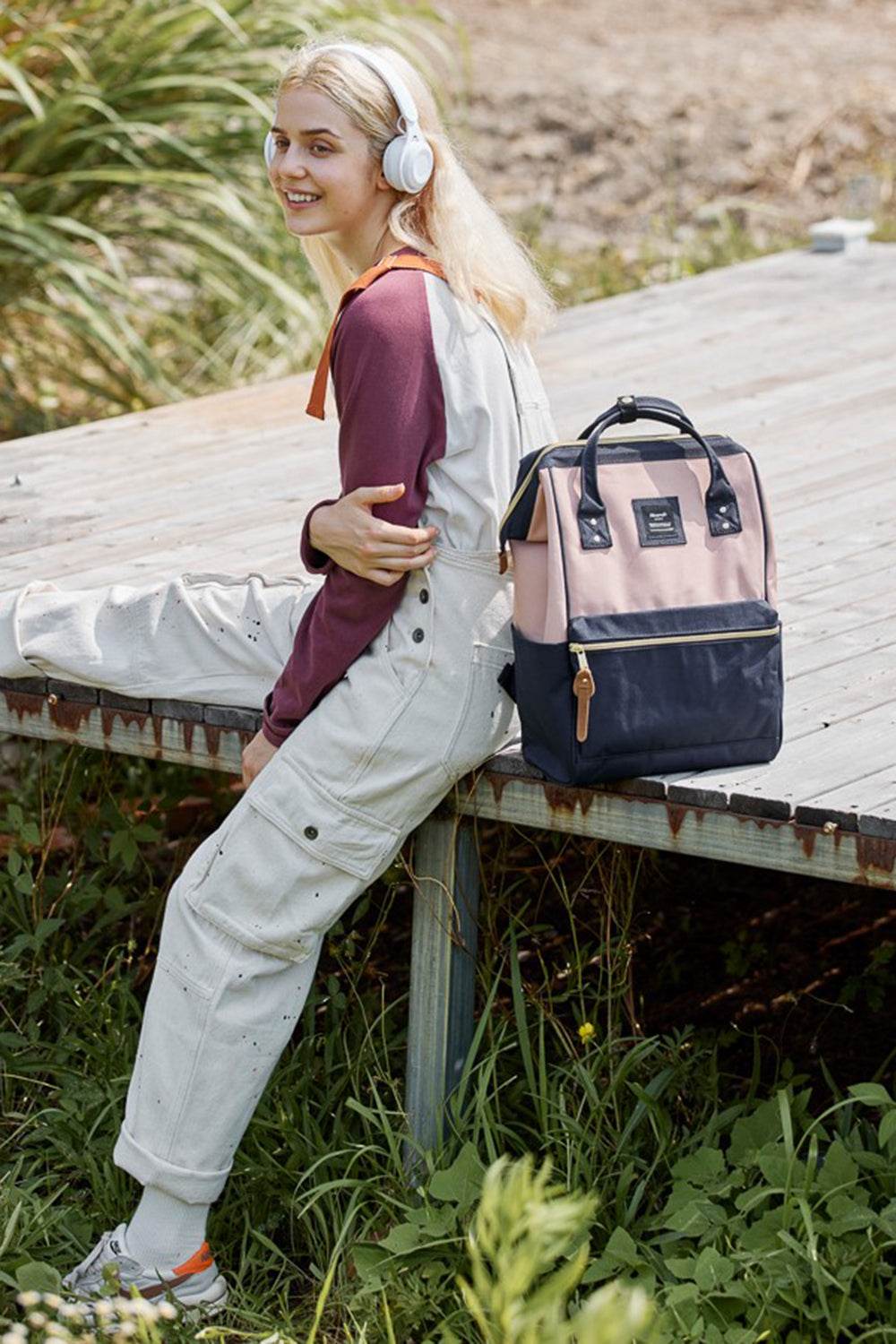 Himawari Waterproof Canvas Backpack Bag with Side Pockets - Rosa Apparel