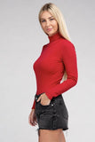 Ambiance Long-Sleeve Turtleneck Strechy Bodysuit - Rosa Apparel