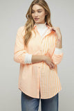 Davi & Dani Stripe Button Down Long Sleeve Shirt - Rosa Apparel