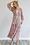 Davi & Dani Printed Long Sleeve Loose Kimono - Rosa Apparel