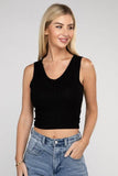 Zenana Casual Ribbed Scoop Neck Cropped Sleeveless Top - Rosa Apparel