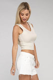 Zenana Casual Ribbed Scoop Neck Cropped Sleeveless Top - Rosa Apparel
