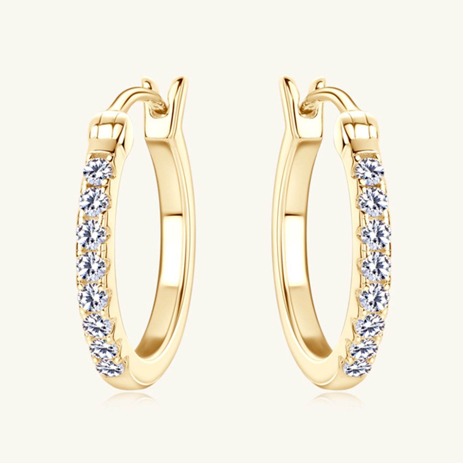 925 Sterling Silver Moissanite Huggie Earrings - Rosa Apparel