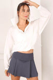 Lilou Long Sleeves Front Zipper Windbreaker With Hood - Rosa Apparel
