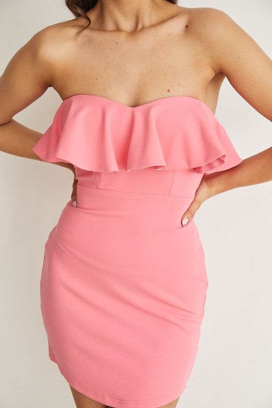 One And Only Sweetheart Neckline Lined Mini Dress - Rosa Apparel