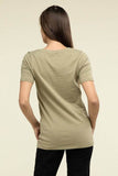 Zenana Casual Cotton V-Neck Short Sleeve T-Shirts - Rosa Apparel
