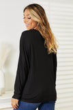 Double Take Seam Detail Round Neck Long Sleeve Top - Rosa Apparel