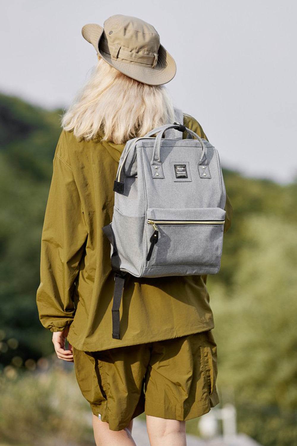 Himawari Waterproof Canvas Backpack Bag with Side Pockets - Rosa Apparel