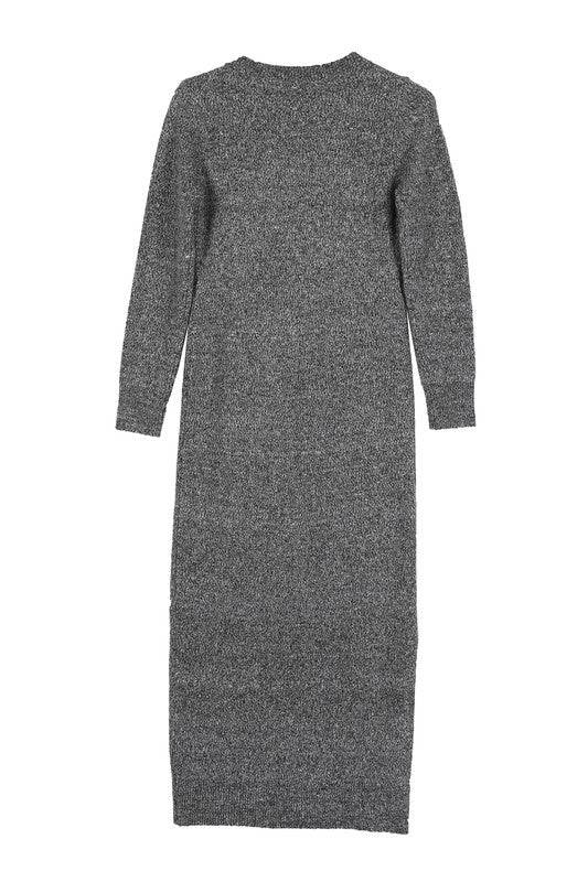 Lilou V-Neck Sweater Maxi Dress - Rosa Apparel