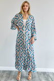 Davi & Dani Printed Long Sleeve Loose Kimono - Rosa Apparel