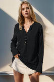 Double Take Full Size Notched Thumbhole Long Sleeve T-Shirt - Rosa Apparel