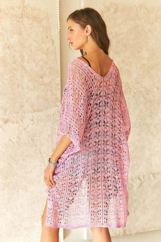 ADORA Crochet Cover Up Tunic Top - Rosa Apparel