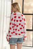 ADORA Fuzzy Heart Button Down Cardigan - Rosa Apparel