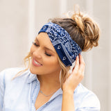 Aili's Bandana Twist Jersey Knit Headwrap – Soft Turban Style Hair Wrap Headband
