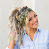 Aili's Bandana Twist Jersey Knit Headwrap – Soft Turban Style Hair Wrap Headband